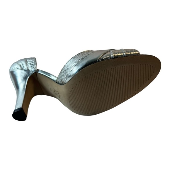 Via Spiga ‘Orla’ Pump Silver Snake Skin Animal Print 80s Bombshell size 7 - Picture 7 of 11